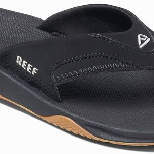 Reef Fanning Sandals Size NEW w/ Bottle Opener - Black